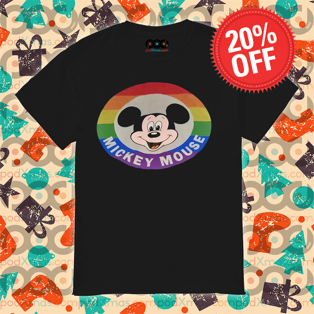 LGBTQ Mickey Mouse Head Rainbow 2024 Pride Month Shirt