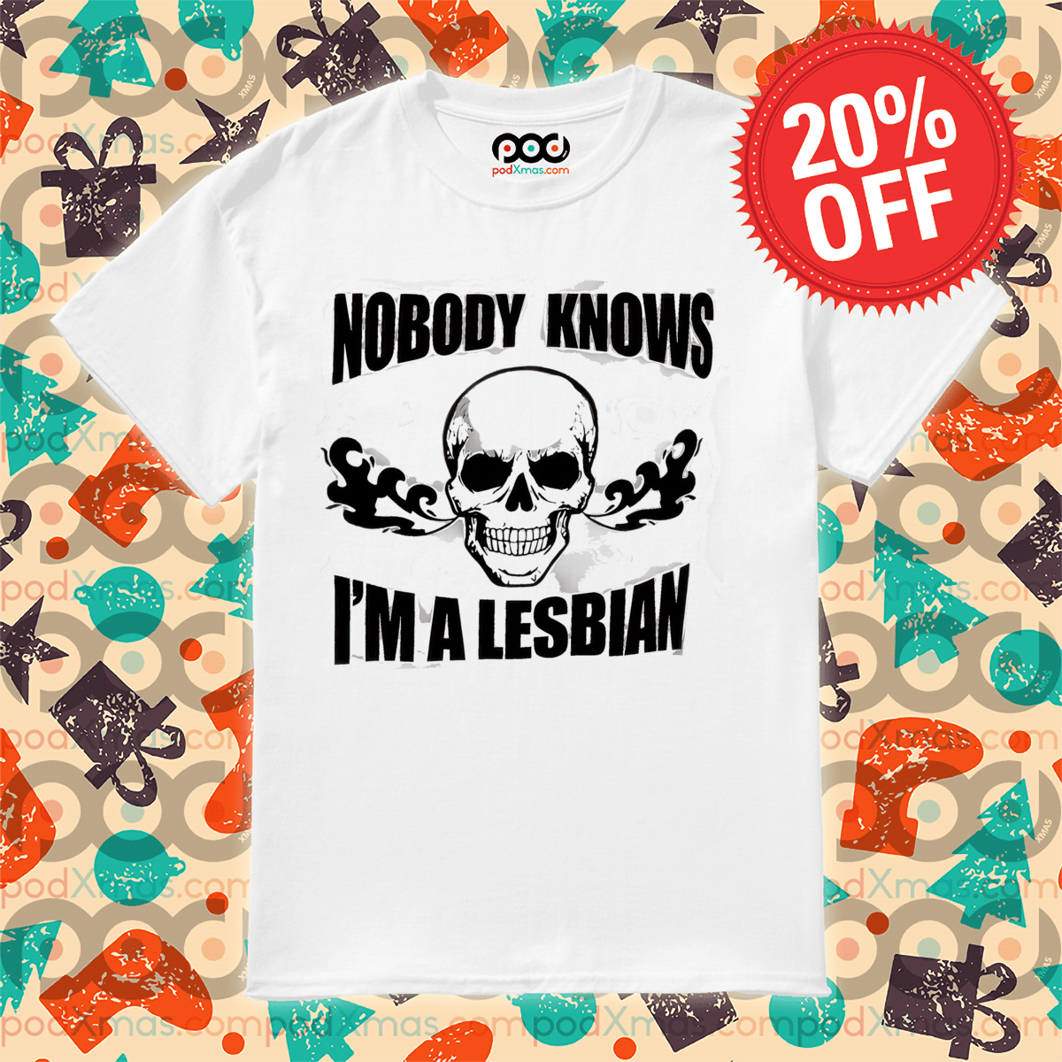 Skull Nobody Knows I Am A Lesbian 2024 Shirt