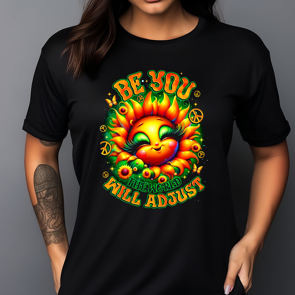Sunflower Hippies Be You The World Will Adjust 2024 Shirt