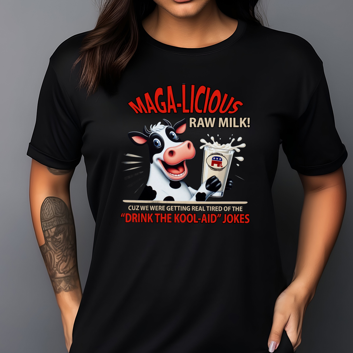 Cow Maga-Licious Raw Milk Cuz We Were Getting Real Tired Of The Drink The Kool-Aid Joker shirt