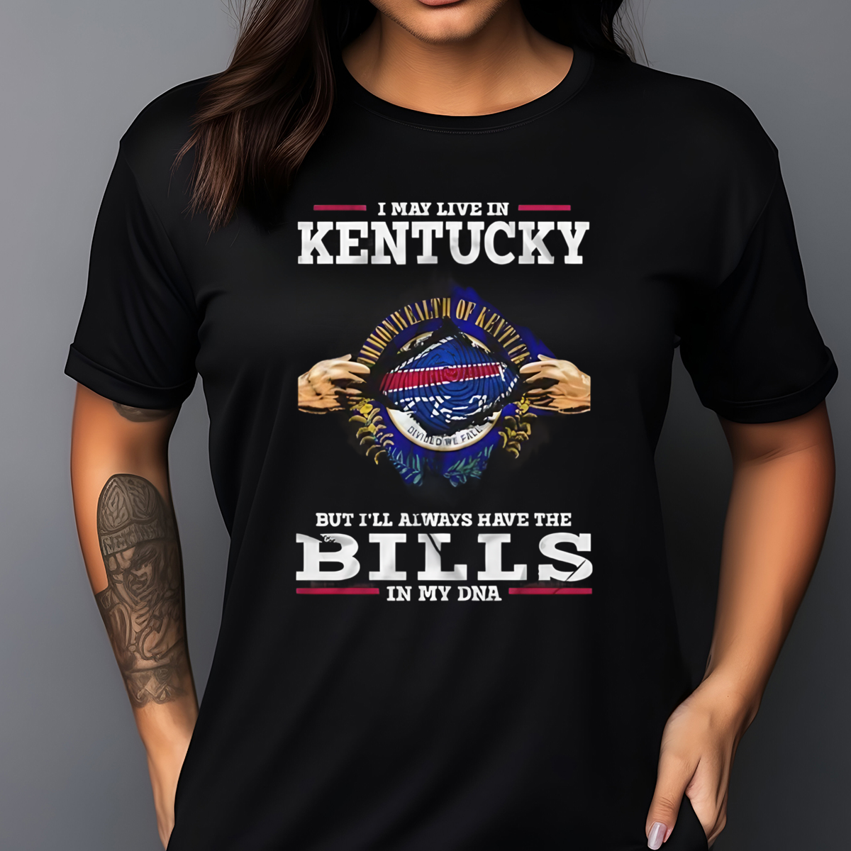 I May Live In Kentucky But I'll Always Have The Bills In My DNA 2024 Shirt