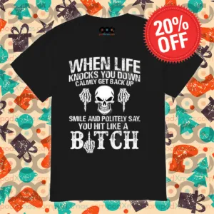 Skull When Life Knocks You Down Calmly Get Back Up 2024 Vintage Shirt