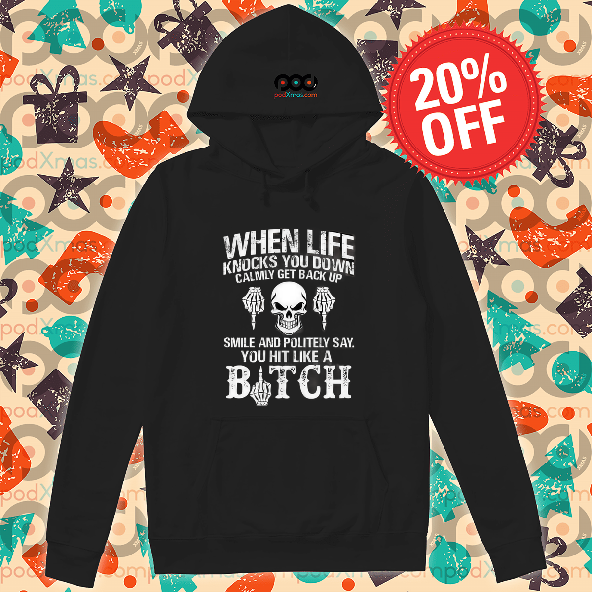 Skull When Life Knocks You Down Calmly Get Back Up 2024 Vintage Shirt