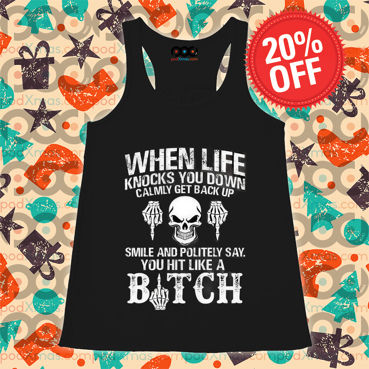 Skull When Life Knocks You Down Calmly Get Back Up 2024 Vintage Shirt