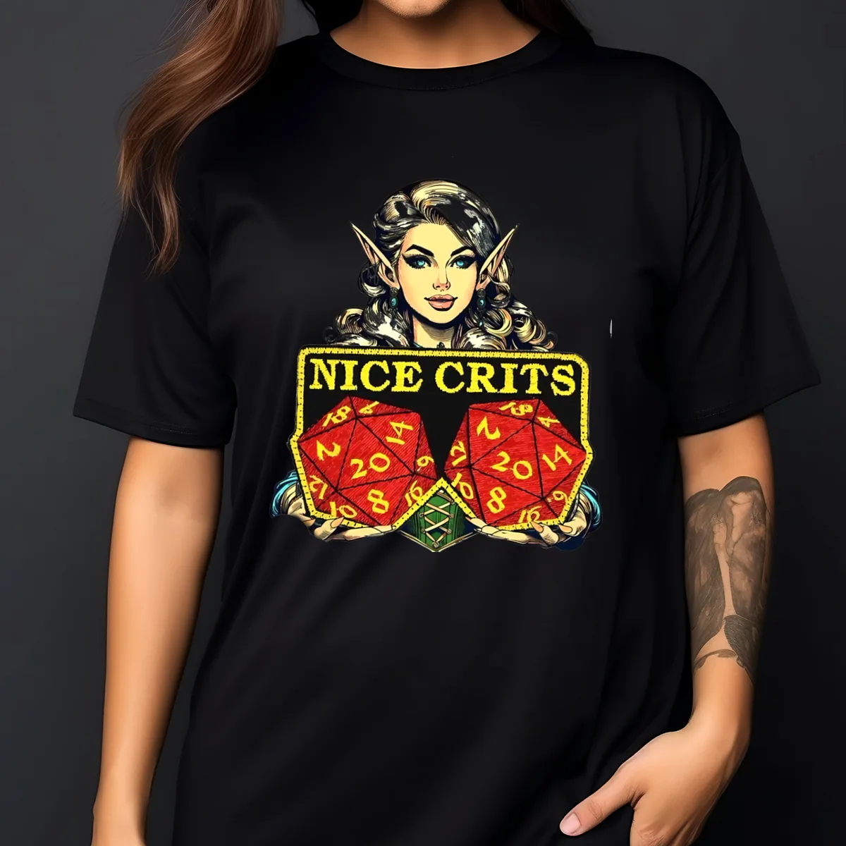 Elf Nice Crits Dungeon and Dragon Shirt