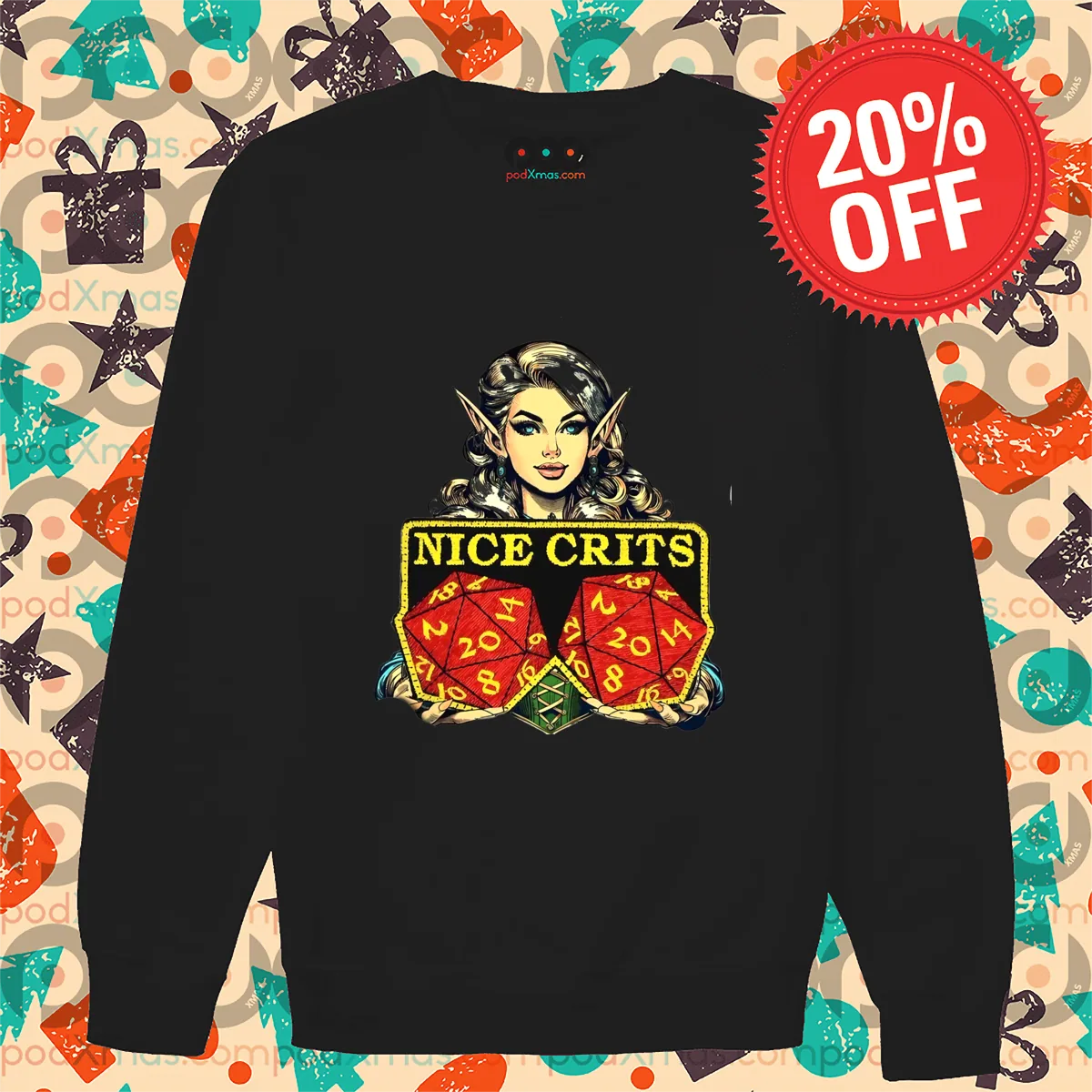 Elf Nice Crits Dungeon and Dragon Shirt