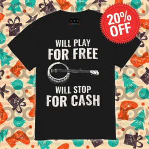 Guitar Will Play For Free Will Stop For Cash Vintage Shirt