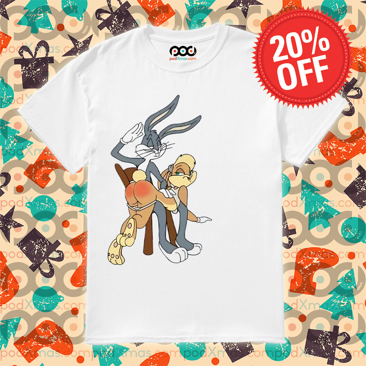 Custom Xmas Gift - Bug Bunny Slap Lola Bunny Butt Looney Tunes 2024 Shirt