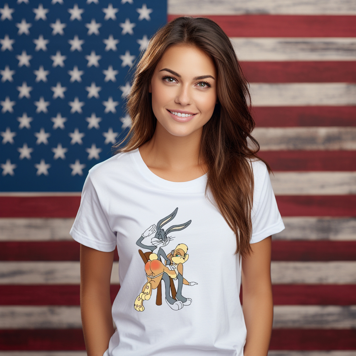 Custom Xmas Gift - Bug Bunny Slap Lola Bunny Butt Looney Tunes 2024 Shirt