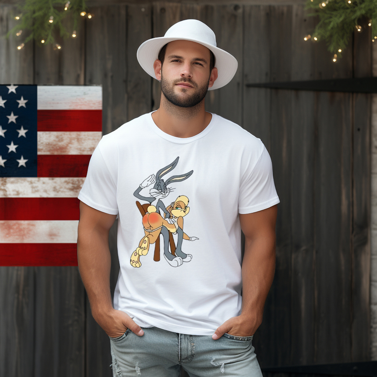 Custom Xmas Gift - Bug Bunny Slap Lola Bunny Butt Looney Tunes 2024 Shirt