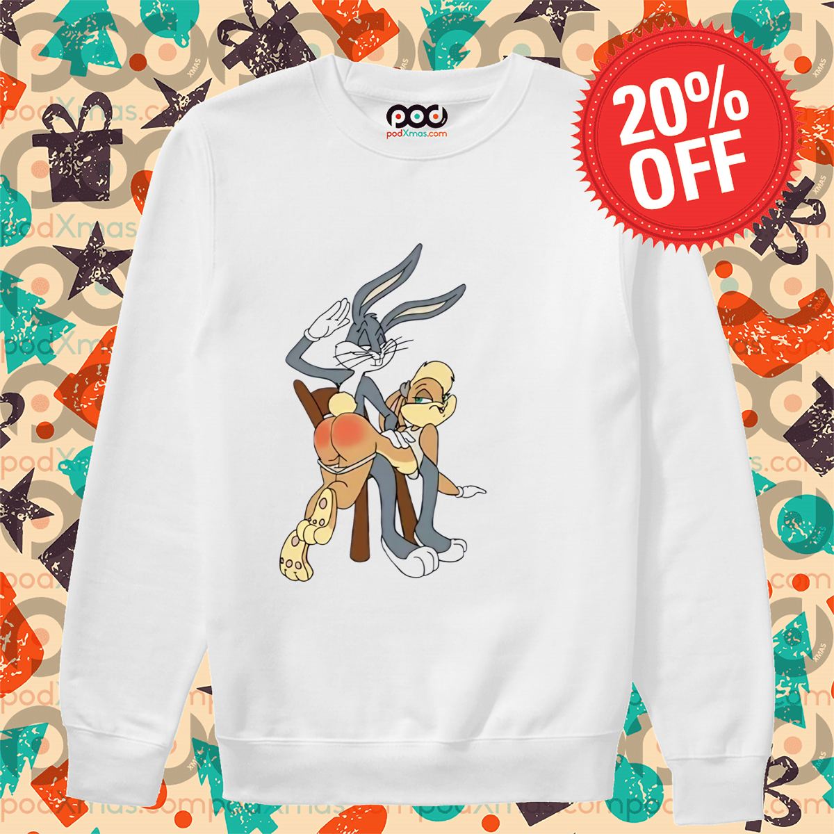 Custom Xmas Gift - Bug Bunny Slap Lola Bunny Butt Looney Tunes 2024 Shirt