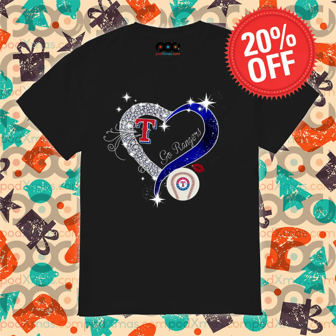Diamond Heart Texas Rangers Go Rangers 2024 Shirt