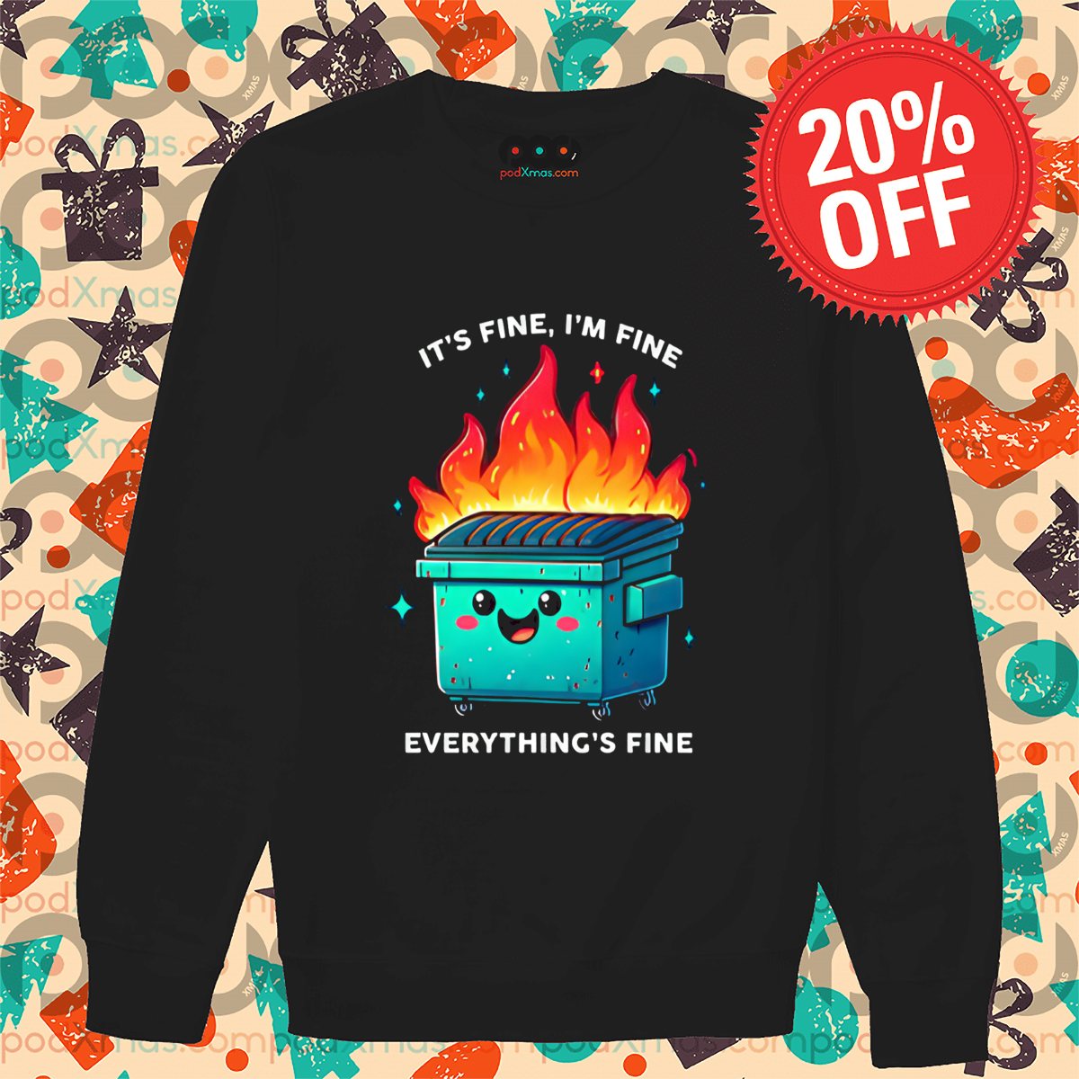 Trash Can Fire It's Fine I'm Fine Everything's Fine 2024 Shirt