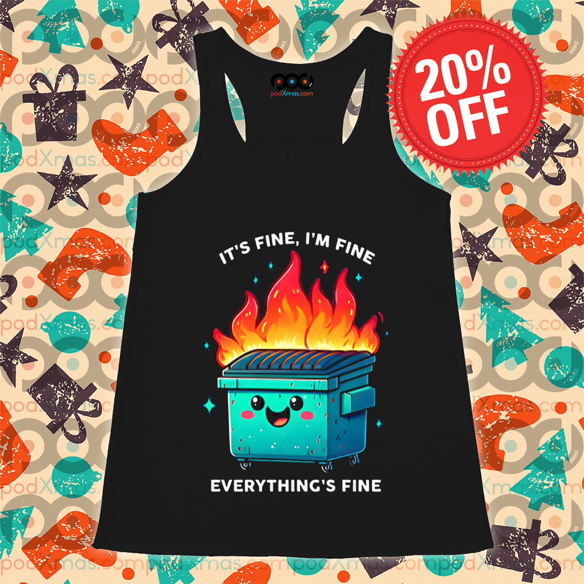 Trash Can Fire It's Fine I'm Fine Everything's Fine 2024 Shirt