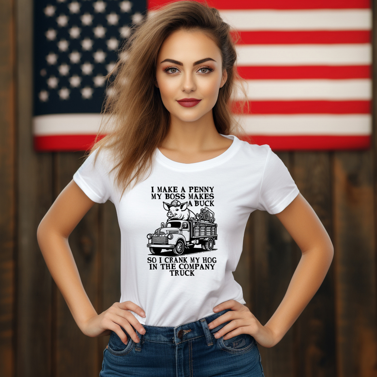 Pig Trucker I Make A Penny My Boss Makes A Buck Shirt