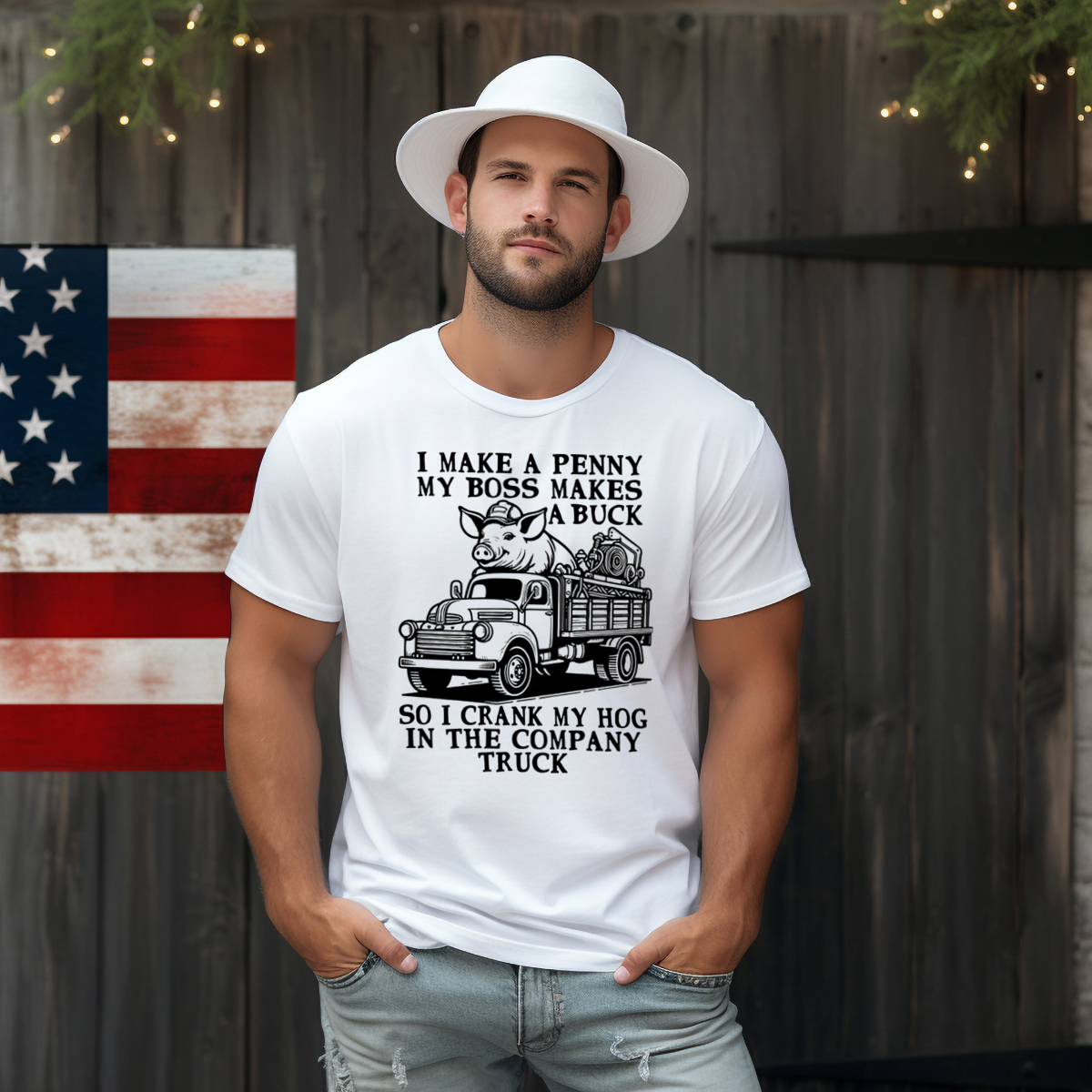 Pig Trucker I Make A Penny My Boss Makes A Buck Shirt