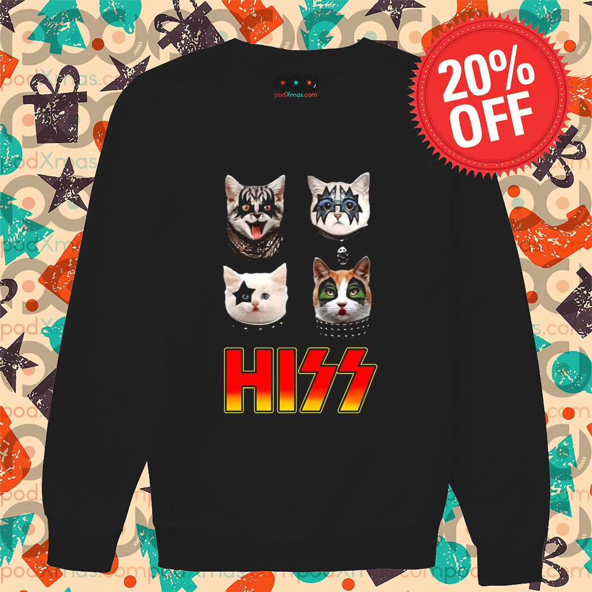 Kiss Band Kitty Hiss Paul Stanley Gene Simmons Peter Criss Ace Frehley Shirt