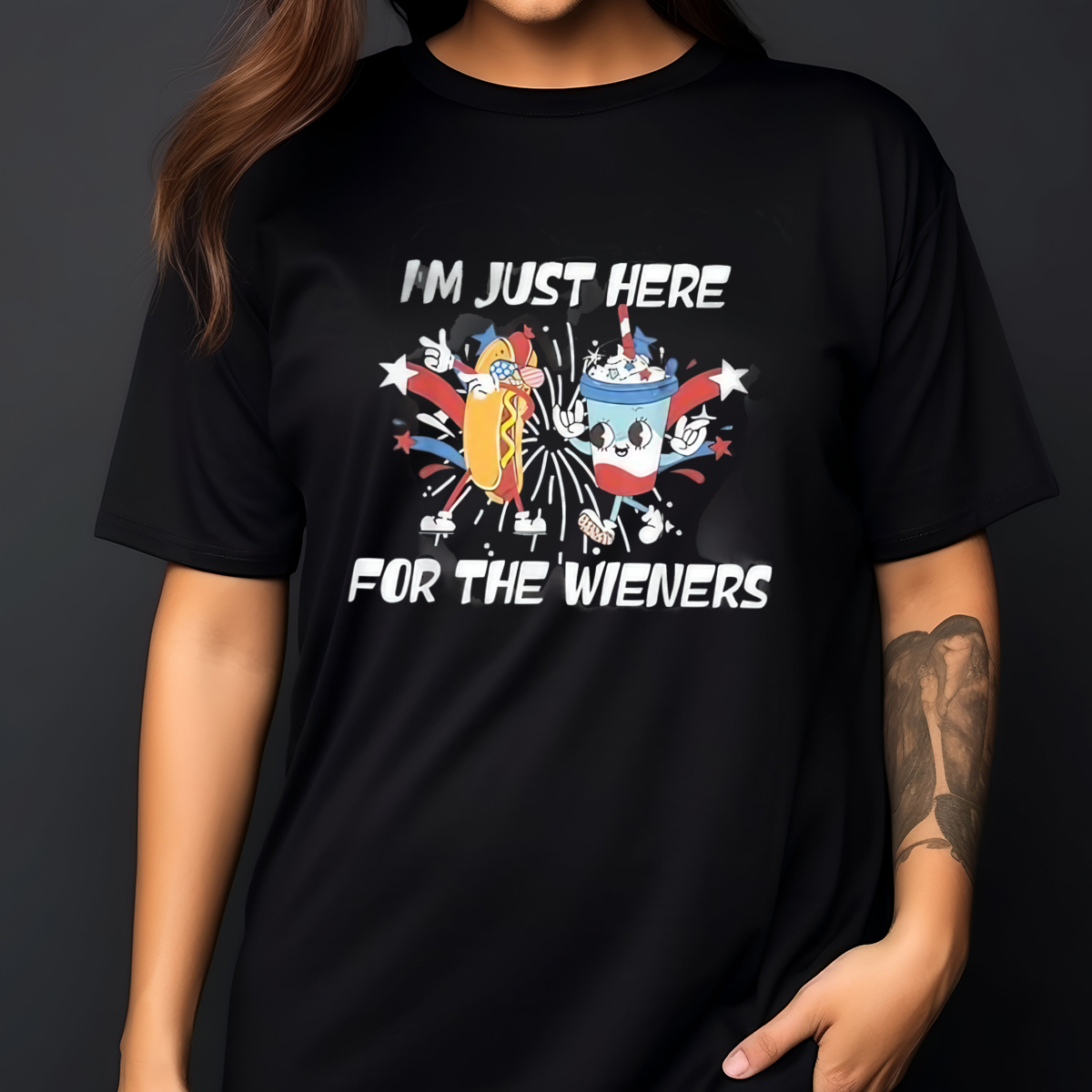 Hotdog 4th of July I'm Just Here For The Wieners Shirt