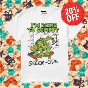 Ninja Turtle Skateboarding I Am Going To Commit Sewer-Cide Shirt
