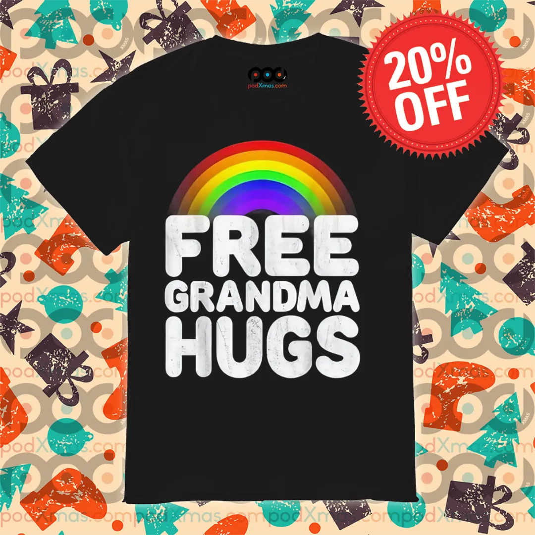 Rainbow Free Grandma Hugs Vintage Shirt