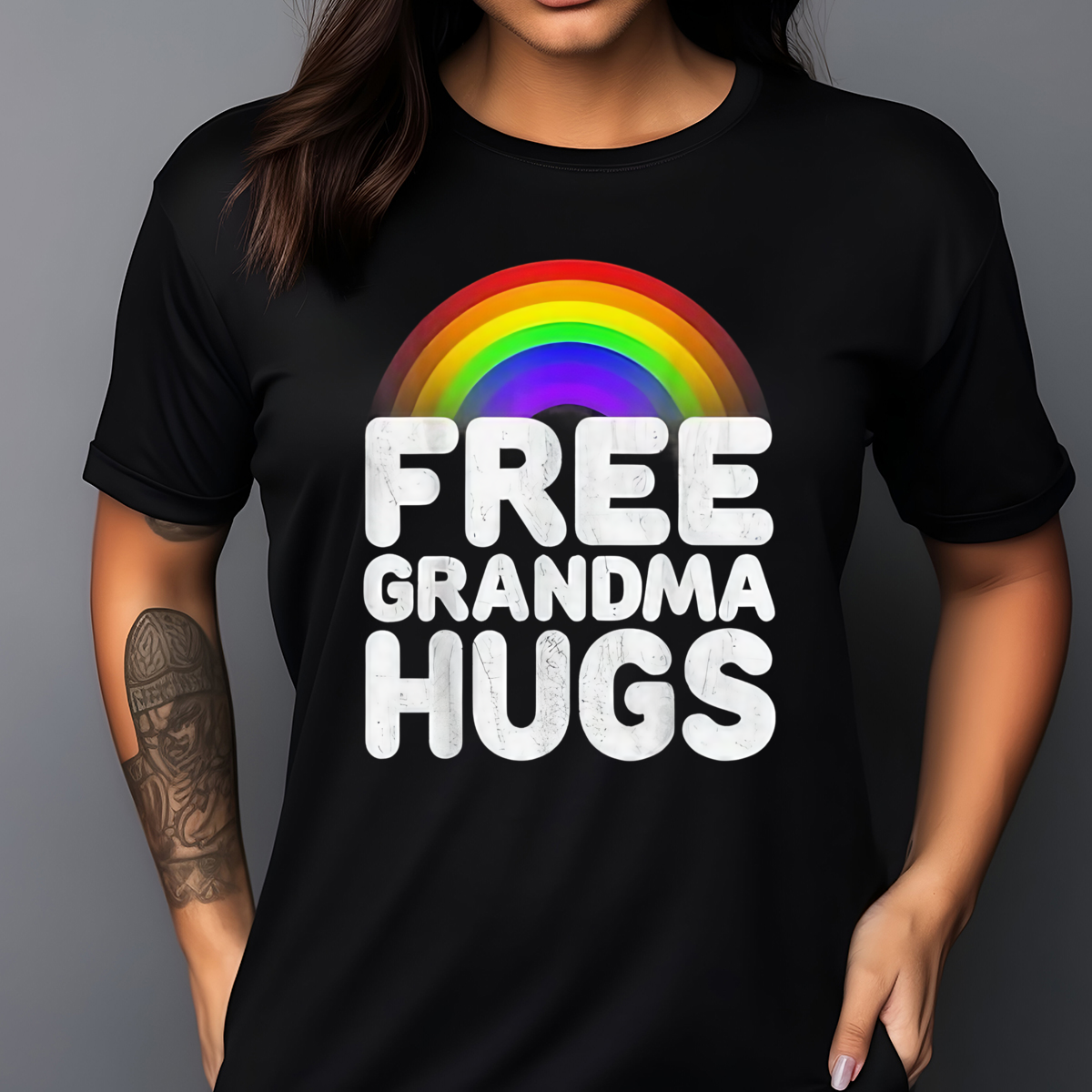 Rainbow Free Grandma Hugs Vintage Shirt