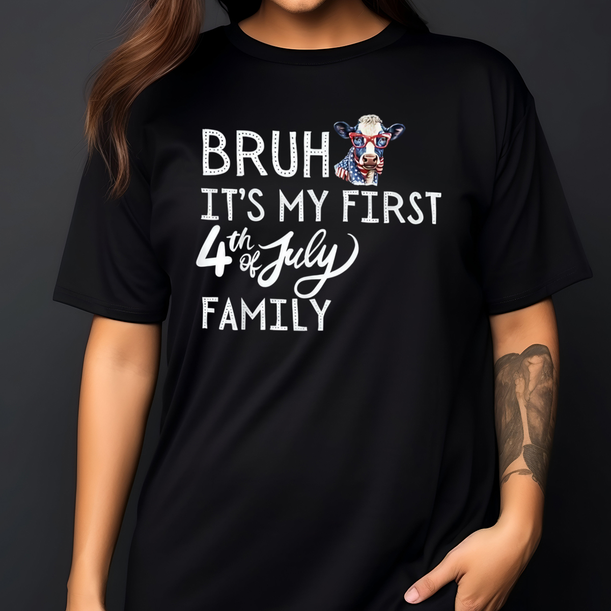 Cow Bruh It's My First 4th Of July Family Shirt