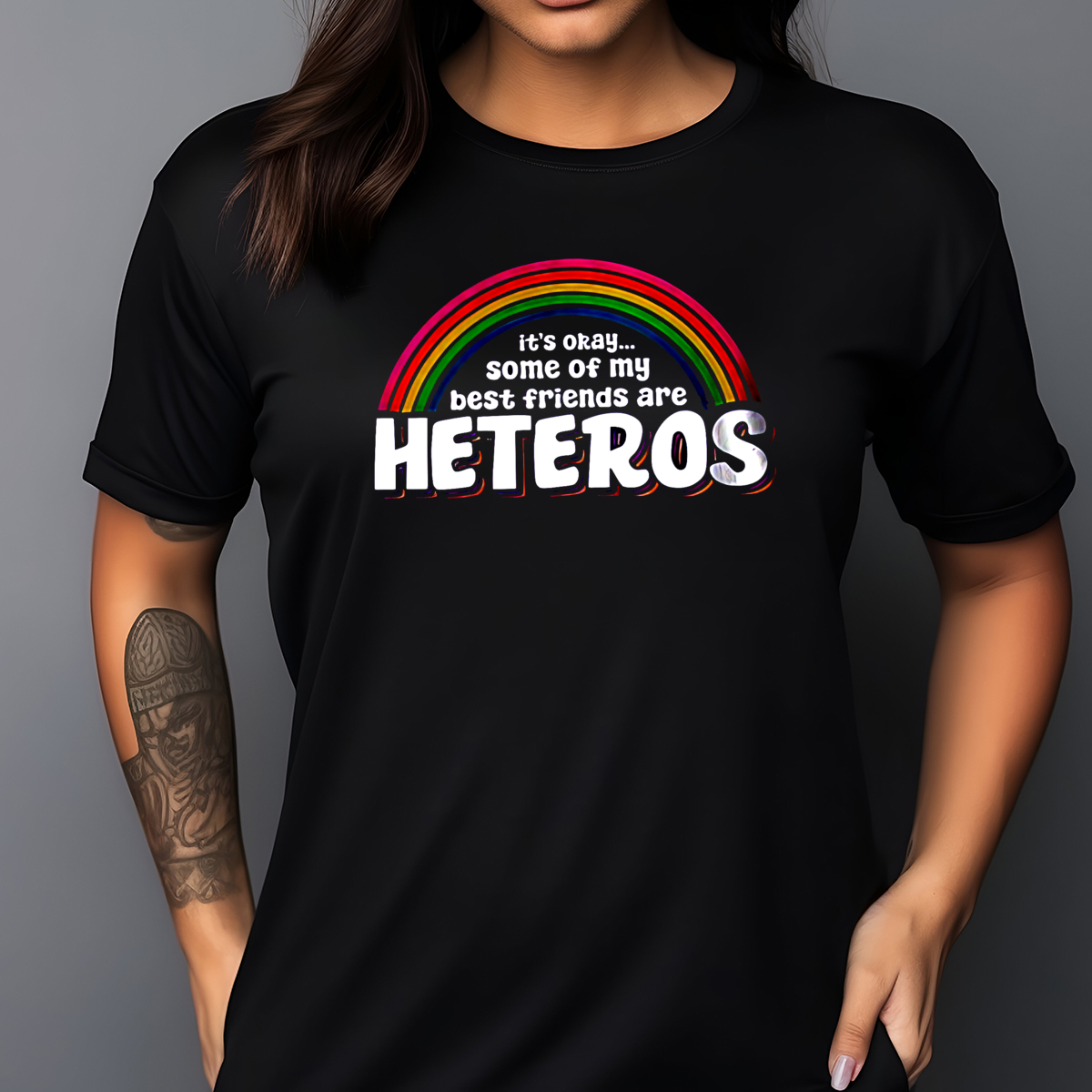 Rainbow It's Okay Some Of My Best Friends Are Heteros 2024 Shirt