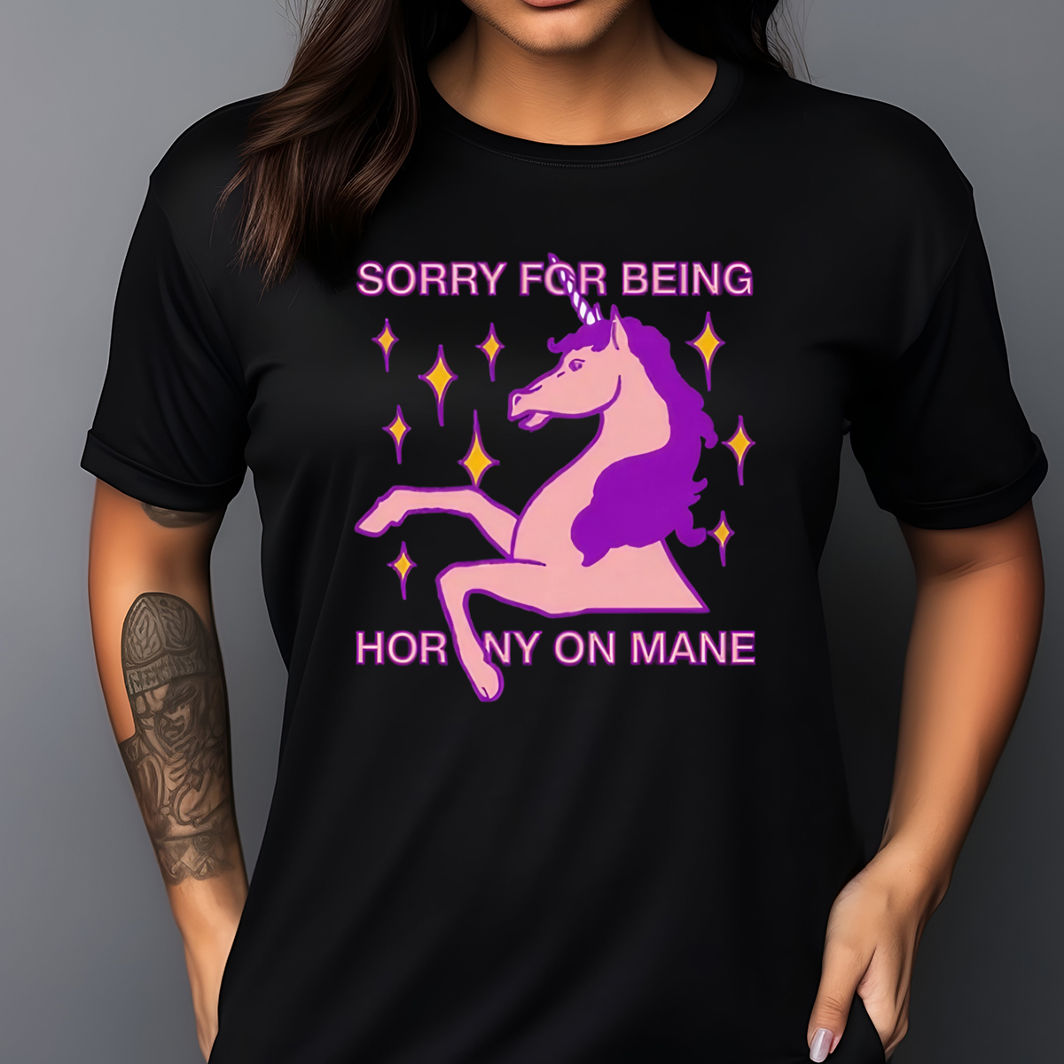 Unicorn Sorry For Being Horny On Mane Shirt