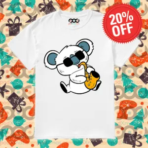 White Koala Cute Saxophone Shirt