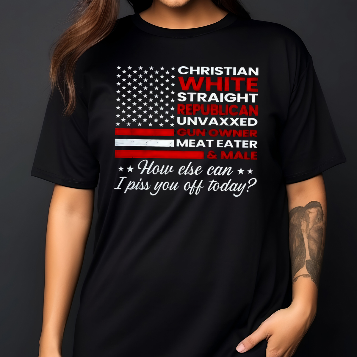 Christian White Straight Republican Unvaxxed Gun Owner Meat Eater Shirt