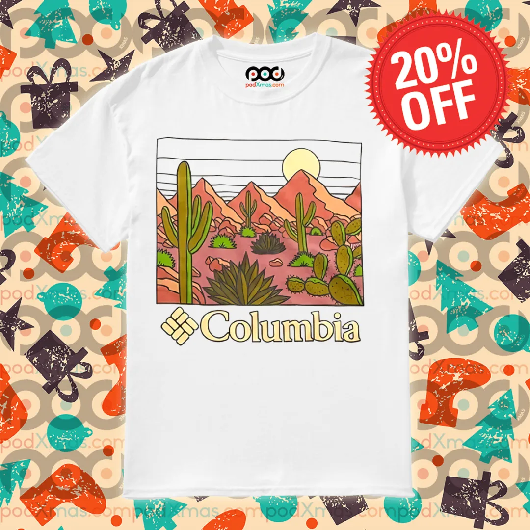 Desert Cactus Moutain Sunset Columbia Retro 2024 Shirt