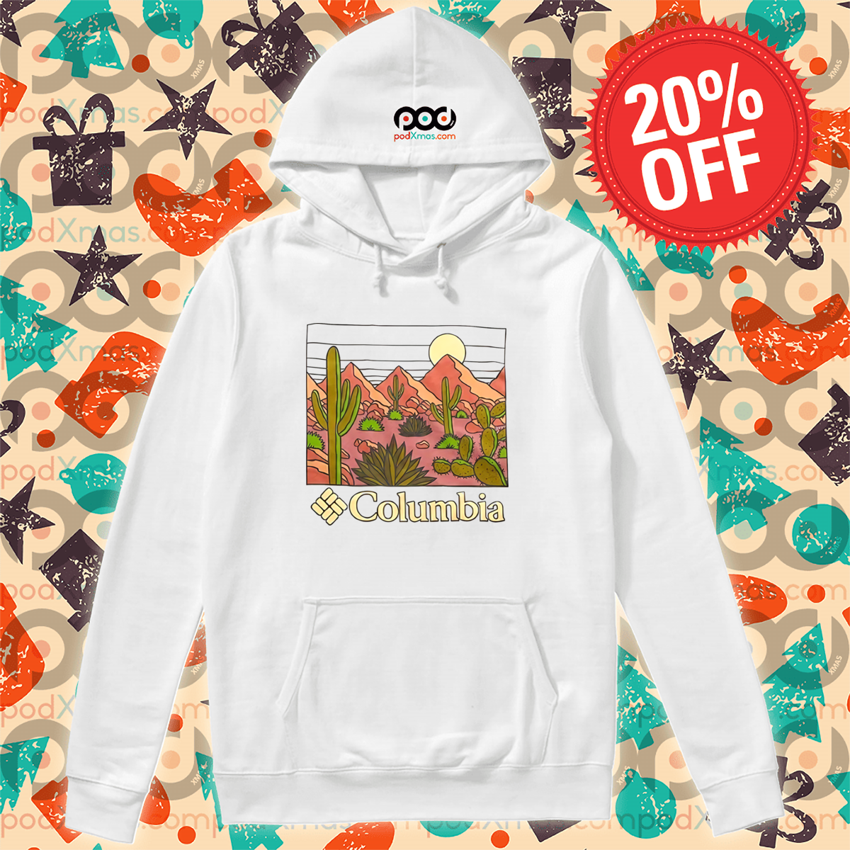 Desert Cactus Moutain Sunset Columbia Retro 2024 Shirt