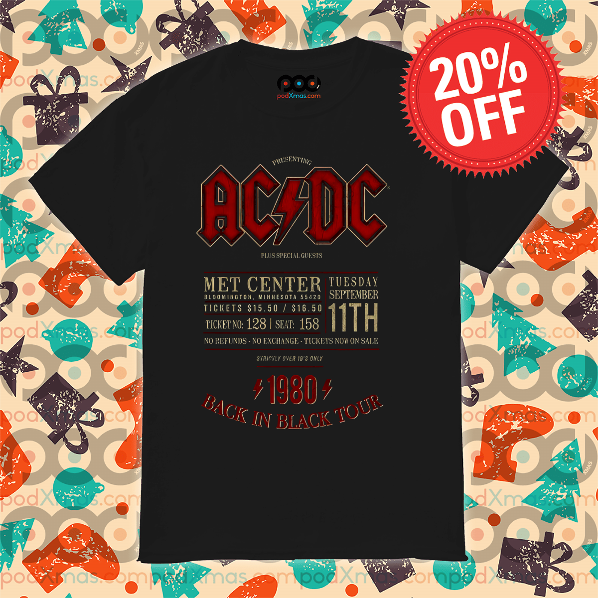 Presenting AC DC Plus Special Guest 1980 Back In Black Tour Shirt