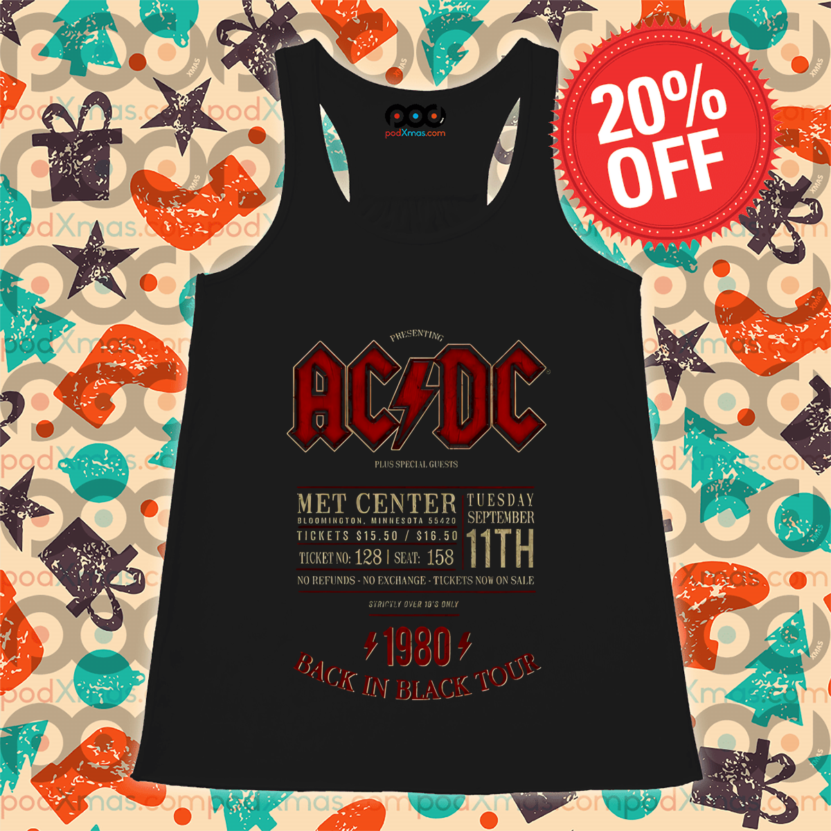 Presenting AC DC Plus Special Guest 1980 Back In Black Tour Shirt