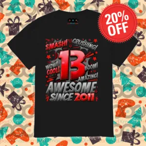 Custom Birthday Comic Awesome Since 2011 Shirt
