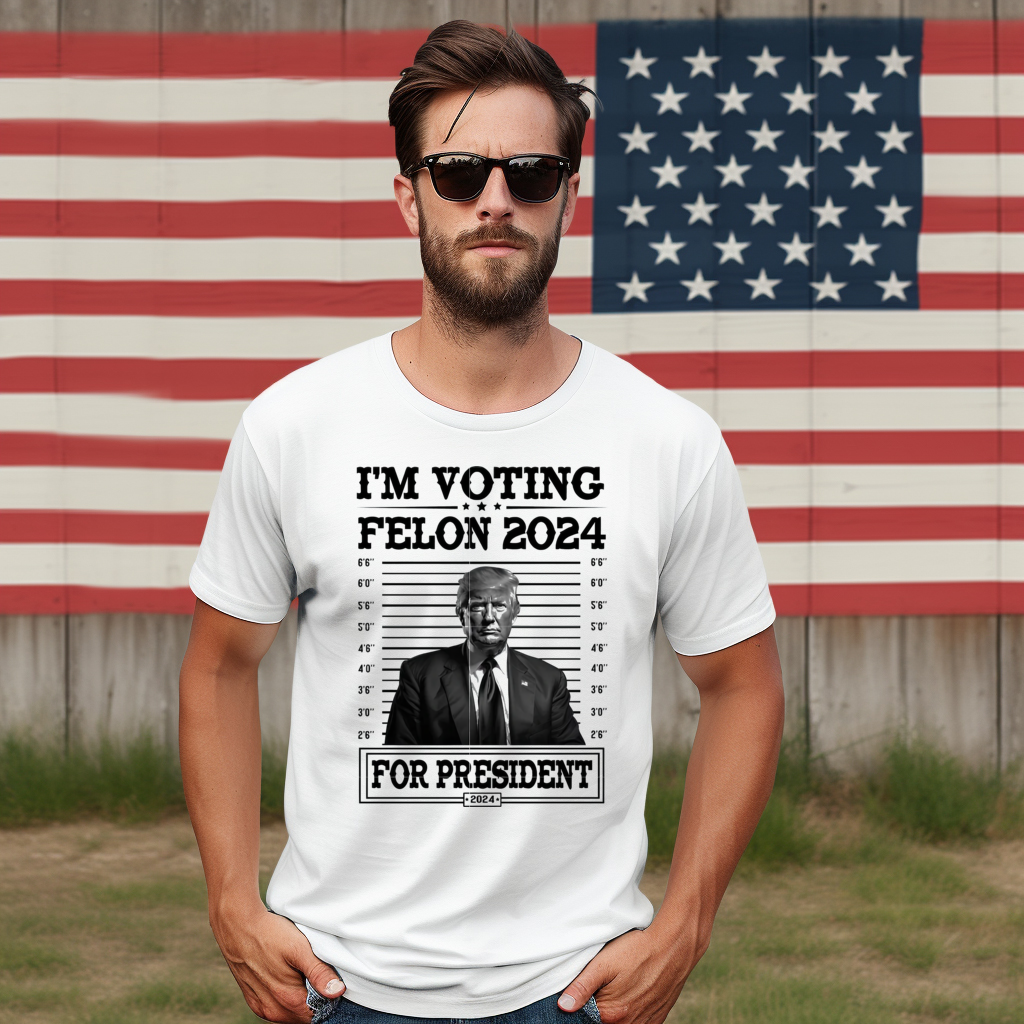 Donald Trump Mugshot I'm Voting Felon 2024 For President Shirt