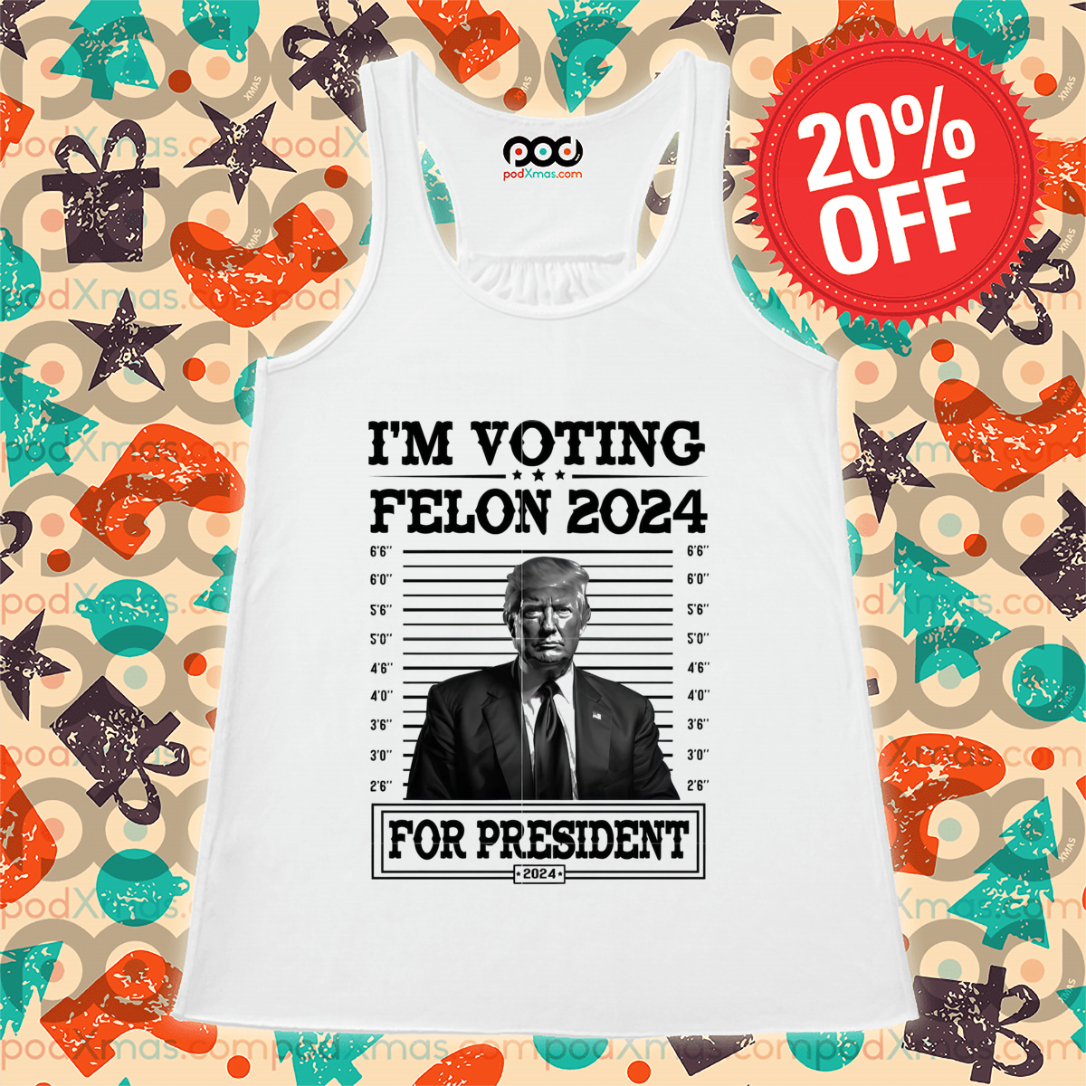 Donald Trump Mugshot I'm Voting Felon 2024 For President Shirt