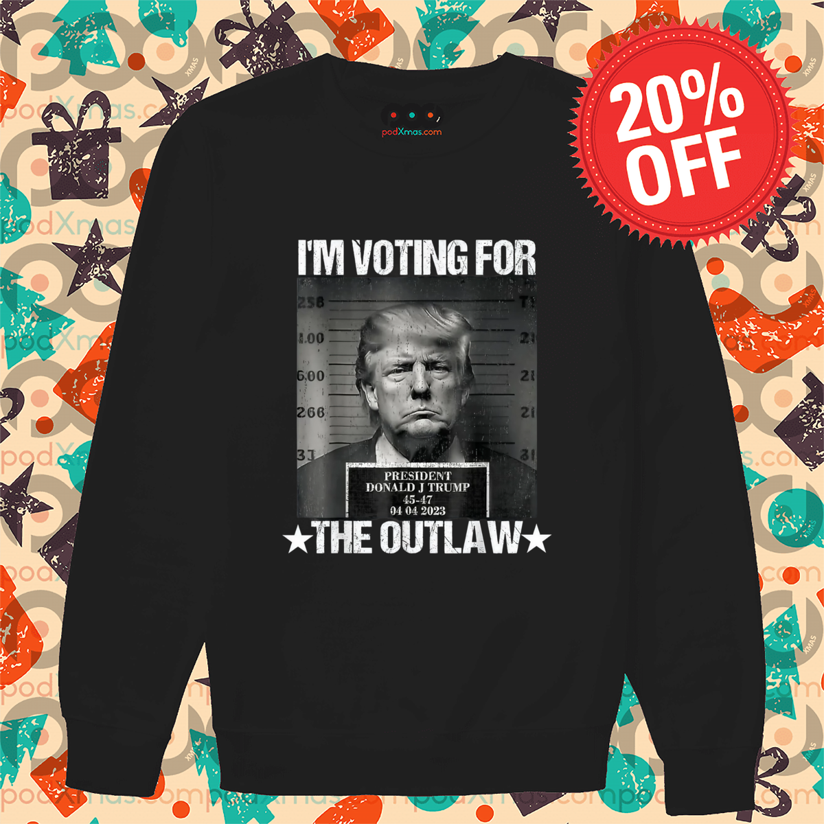 Donald Trump Mugshot I'm Voting For The Outlaw Vintage Shirt