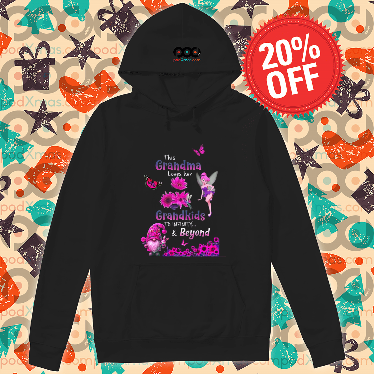 Floral Fairy Gnome This Grandma Loves Her Grandkids To Infinity And Beyond Shirt