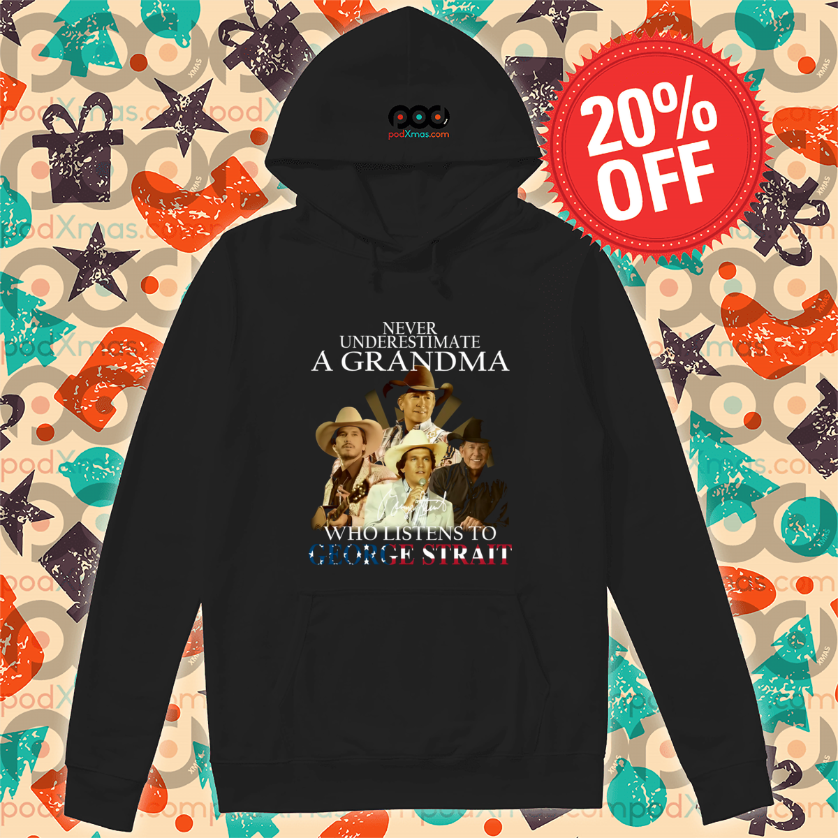 Never Underestimate A Grandma Who Listens To George Strait Signature Retro Shirt Never Underestimate A Grandma Who Listens To George Strait Signature Retro Shirt