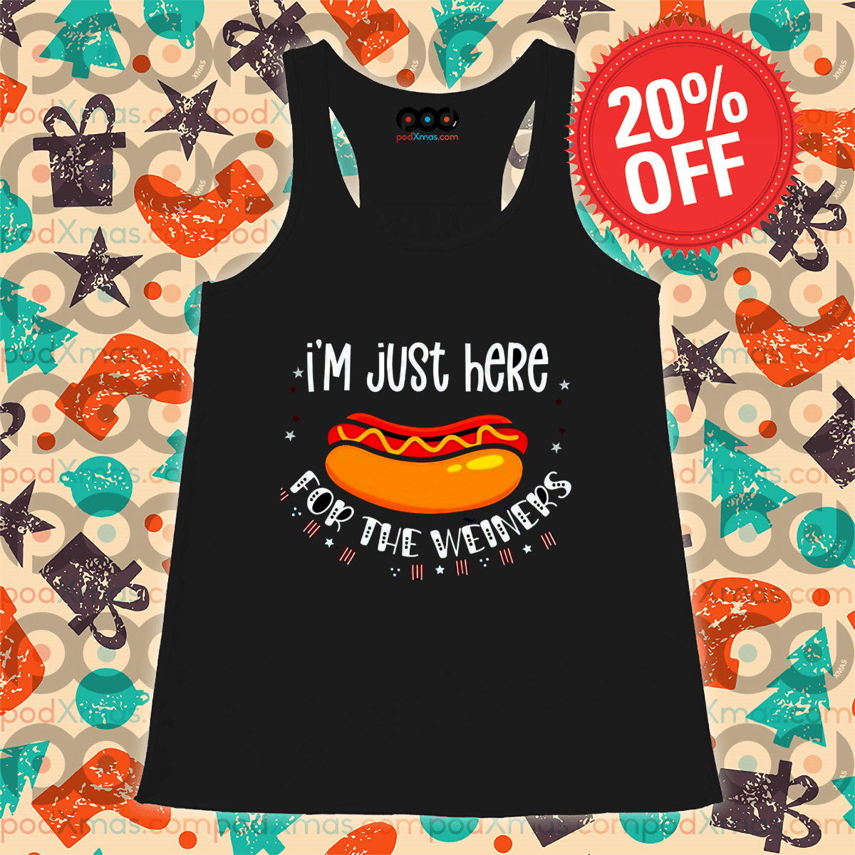 Custom Xmas Gift - Hot Dog I’m Just Here For The Weiners 2024 Shirt