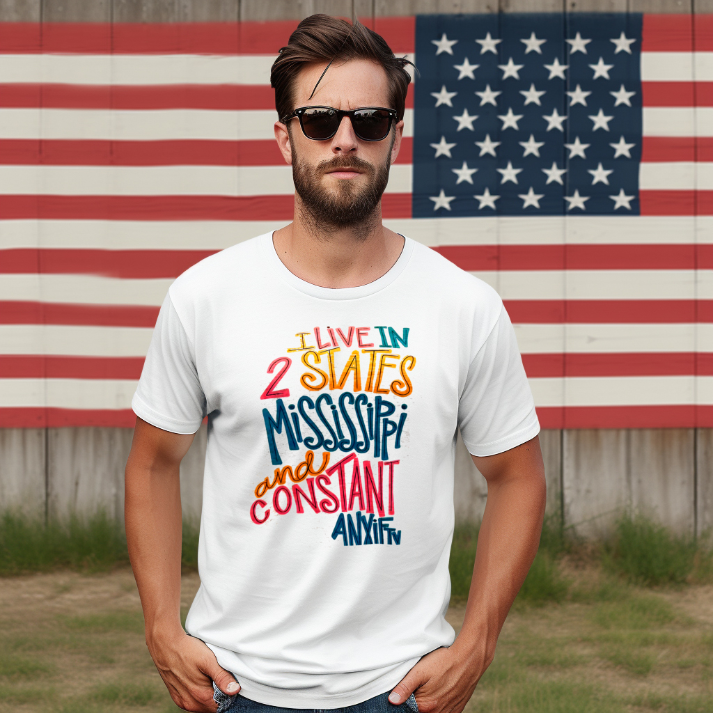 I Live In 2 States Mississippi And Constant Anxiety Shirt