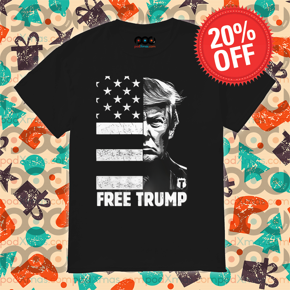 Donald Trump Free Trump American Flag Vintage Shirt