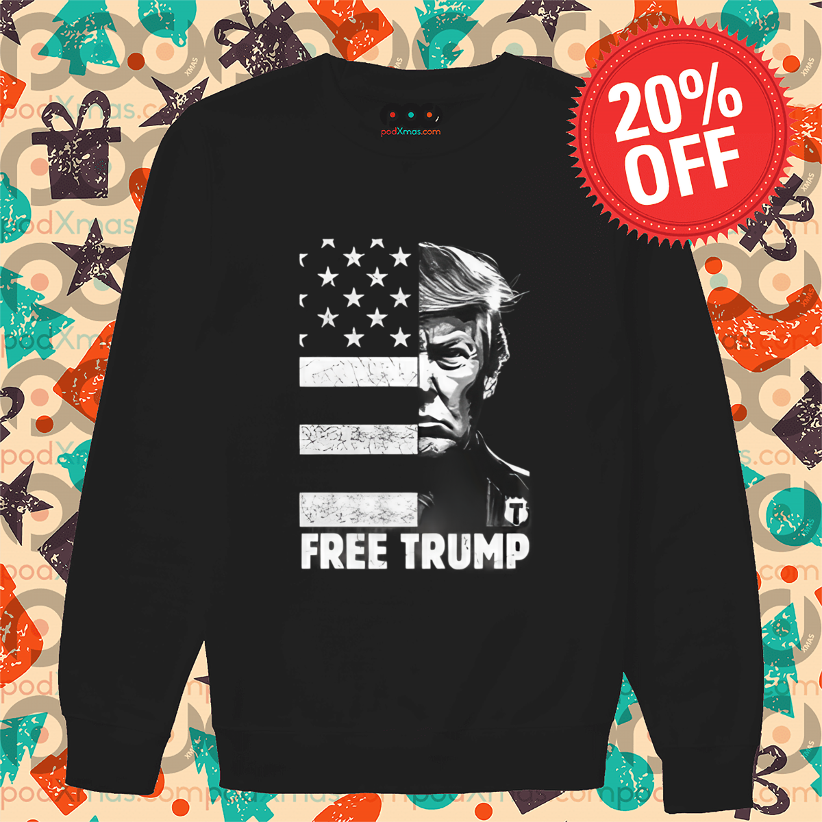 Donald Trump Free Trump American Flag Vintage Shirt