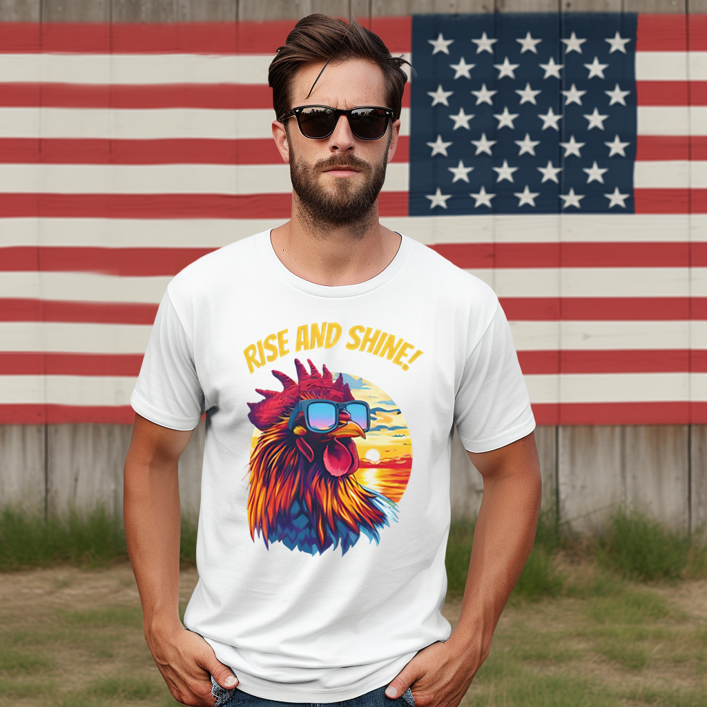 Rooster Glasses Rise And Shine Sunset Shirt