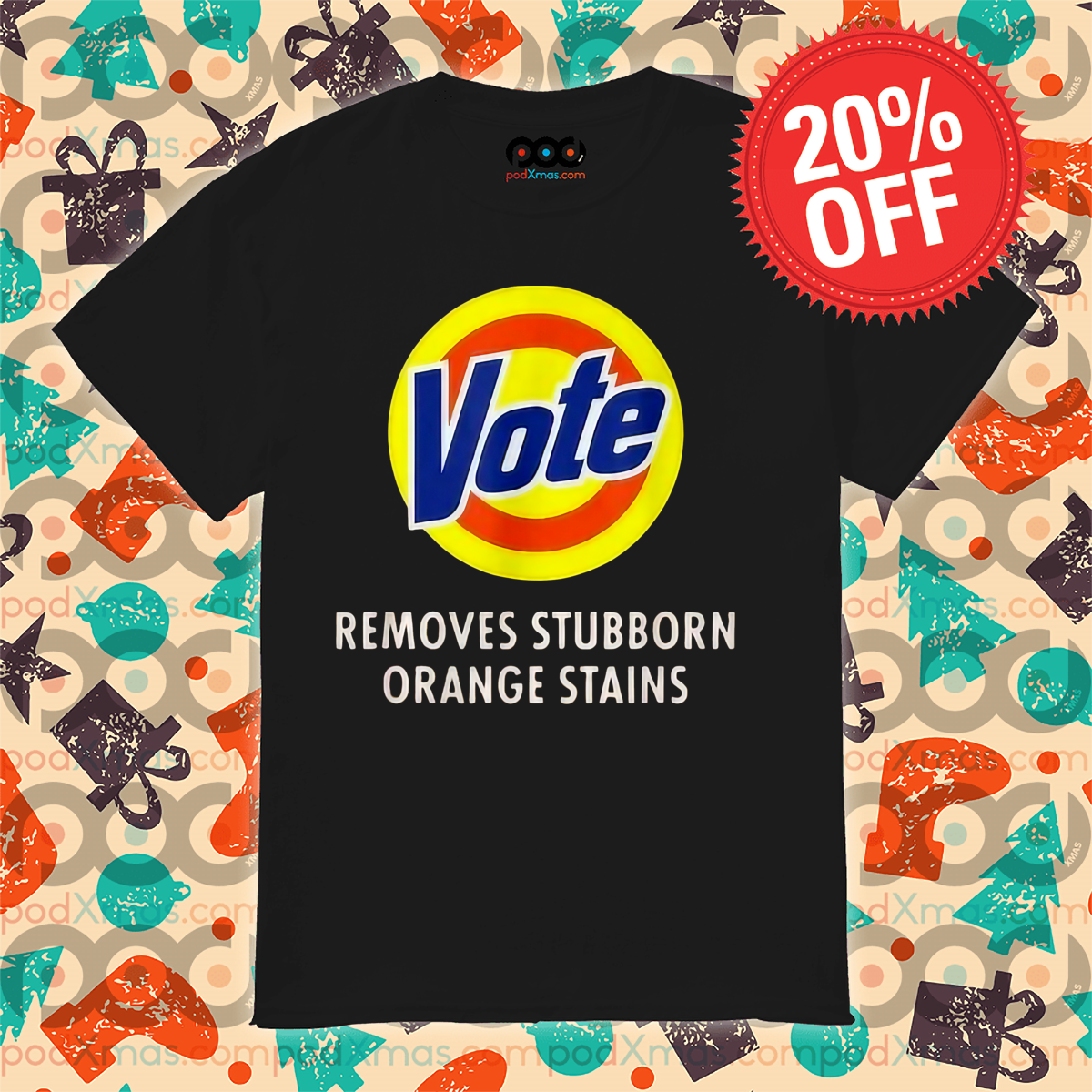 Vote Removes Stubborn Orange Stains Shirt