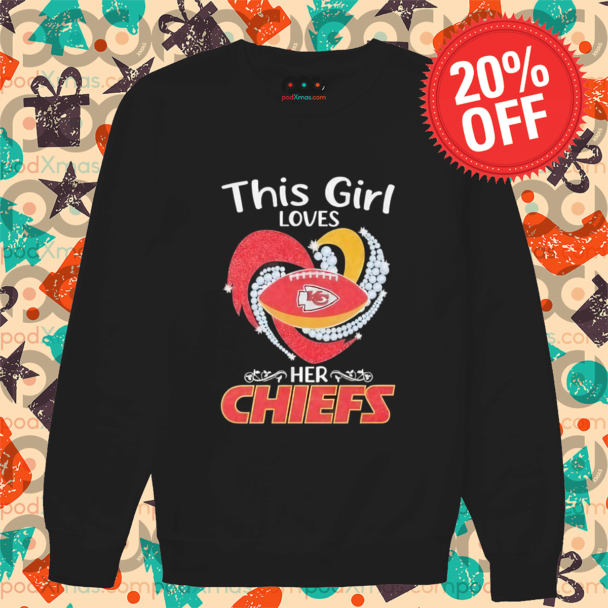 Diamond Heart This Girl Loves Her Chiefs 2024 Shirt