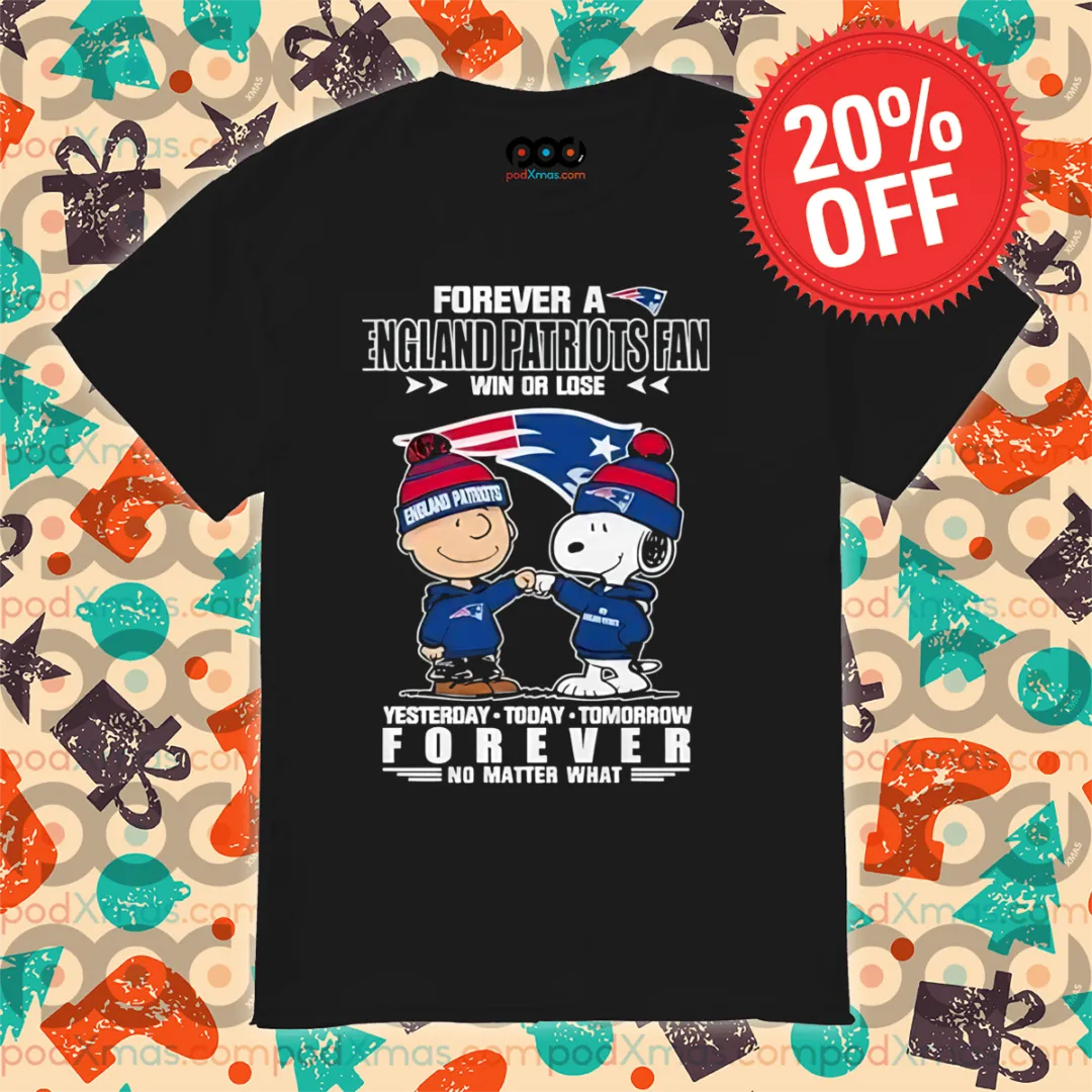 Peanut Snoopy Forever A England Patriots Fan Win Or Lose 2024 Shirt