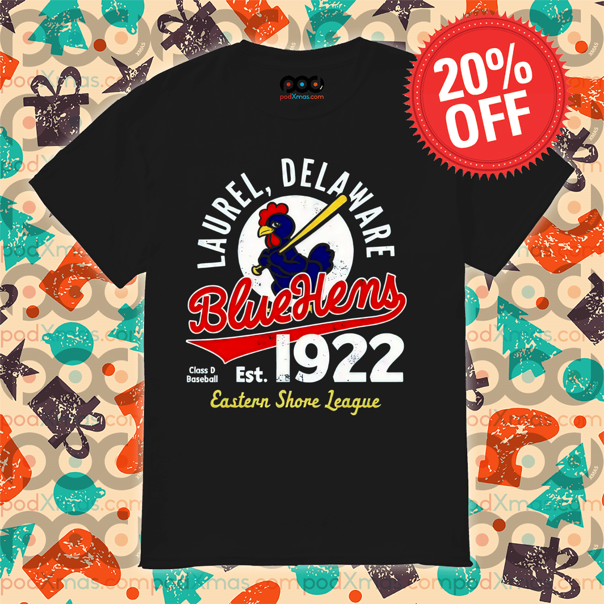 Laurel Delaware Bluehens Class D Baseball Est 1922 Eastern Shore League Shirt