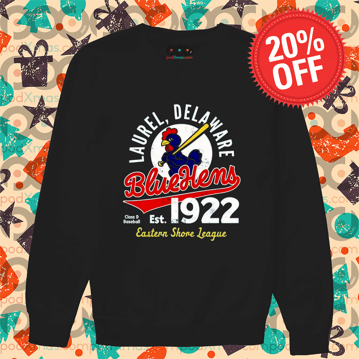 Laurel Delaware Bluehens Class D Baseball Est 1922 Eastern Shore League Shirt